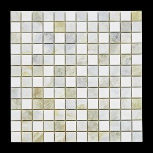 Verde Onyx & Thassos 1"x1" Polished