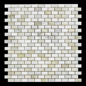 Verde Onyx & Thassos 1/2"x1" Mini Brick Polished